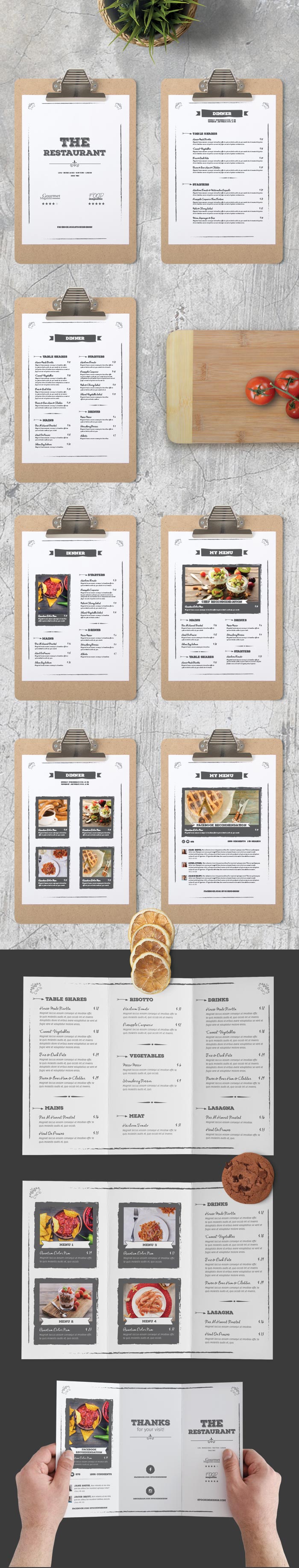 Bundle 2 Restaurant Food Menu StockInDesign